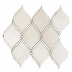 Pearl Chic White Marble & Mother Of Pearl Waterjet Mosaic Tile | Tile Club
