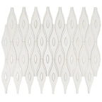 Pearl Wave White Marble & Mother Of Pearl Waterjet Mosaic Tile | Tile Club
