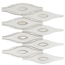 Pearl Wave White Marble & Mother Of Pearl Waterjet Mosaic Tile | Tile Club
