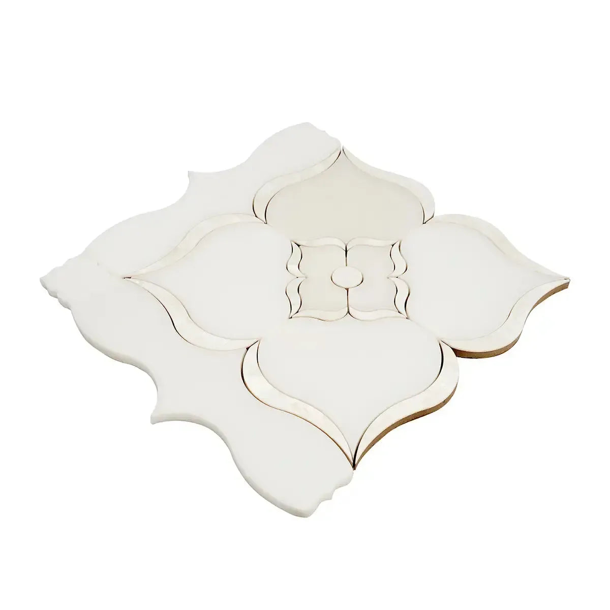 Pearl Flower White Marble & Mother Of Pearl Waterjet Mosaic Tile | Tile Club