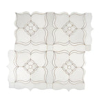 Pearl Flower White Marble & Mother Of Pearl Waterjet Mosaic Tile | Tile Club