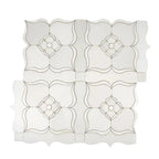 Pearl Flower White Marble & Mother Of Pearl Waterjet Mosaic Tile | Tile Club