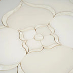 Pearl Flower White Marble & Mother Of Pearl Waterjet Mosaic Tile | Tile Club