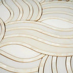 Ocean Waves Shell and White Marble Mosaic Tile | Tile Club