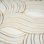 Ocean Waves Shell and White Marble Mosaic Tile | Tile Club
