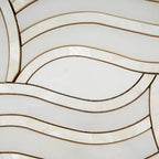 Ocean Waves Shell and White Marble Mosaic Tile | Tile Club