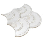 Peacock Fan Shell White Marble Waterjet Tile | Tile Club