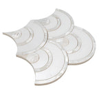 Peacock Fan Shell White Marble Waterjet Tile | Tile Club