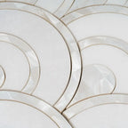 Peacock Fan Shell White Marble Waterjet Tile | Tile Club