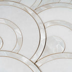 Peacock Fan Shell White Marble Waterjet Tile | Tile Club