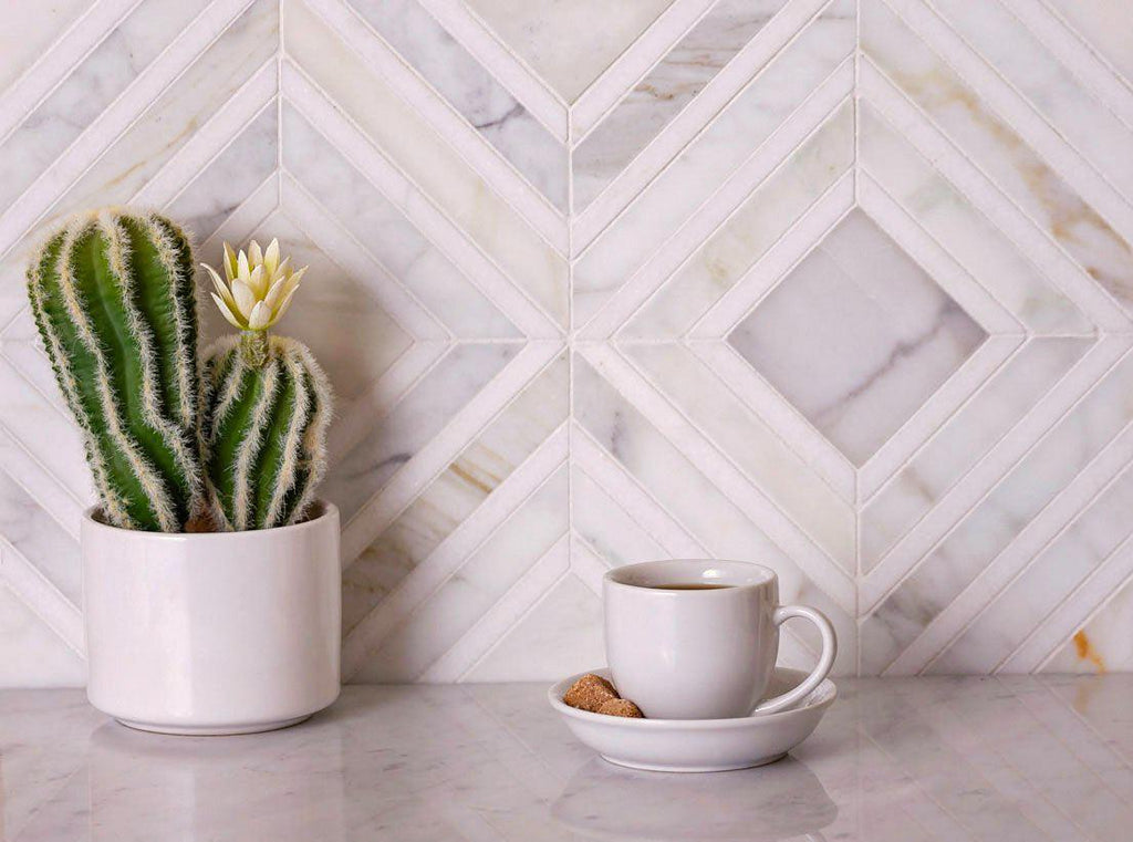 Calacatta Gold Diamond & Square Mosaic Tile | Tile Club