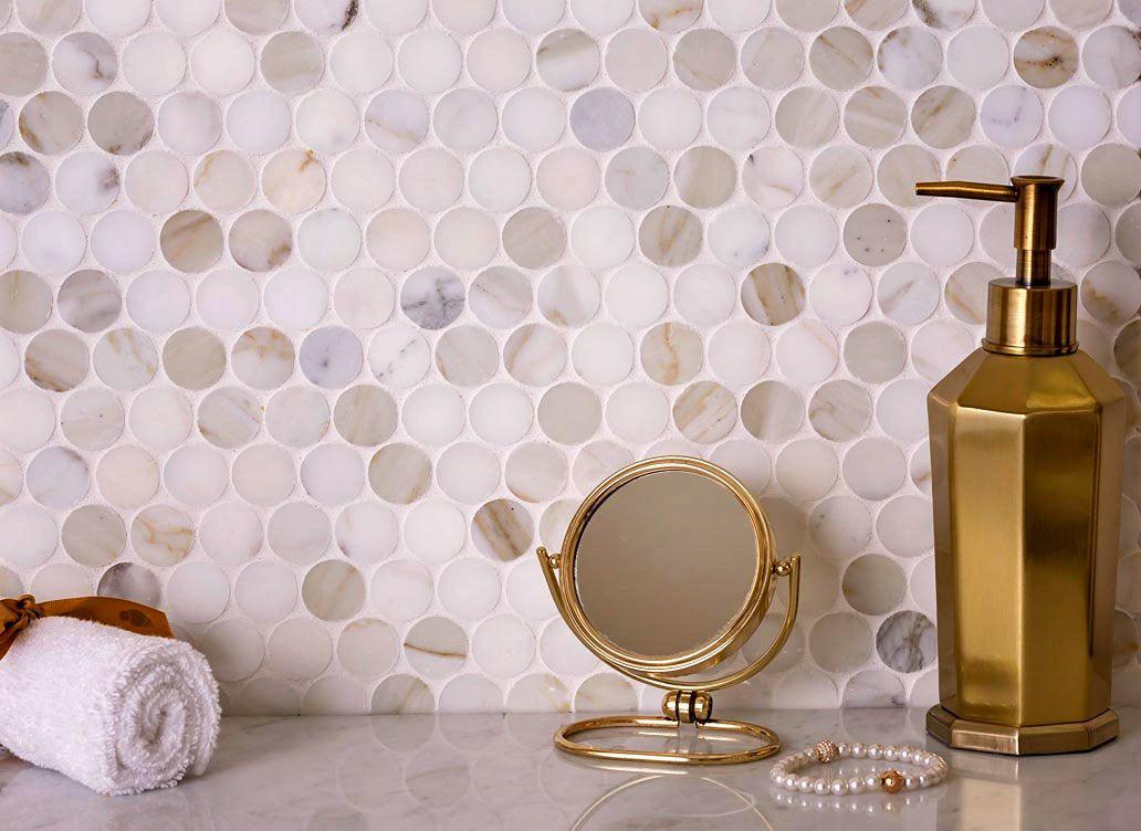 Calacatta Gold Penny Tile Polished