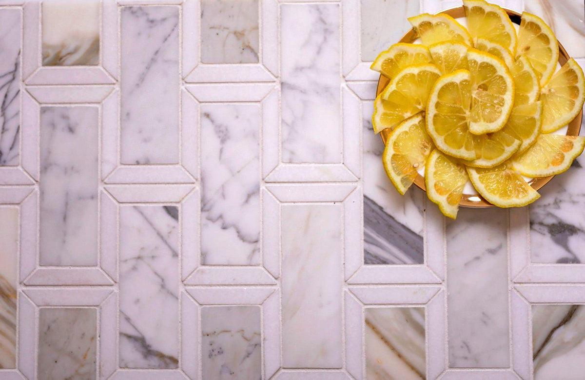 Thassos Bricks Mosaic Tile