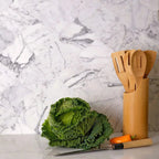Kitchen Backsplash with Calacatta Marble Arabesque Marble Tile Mosaic