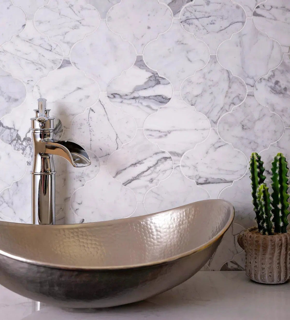 12" x 12" Calacatta Marble Mosaic Tile for bathroom