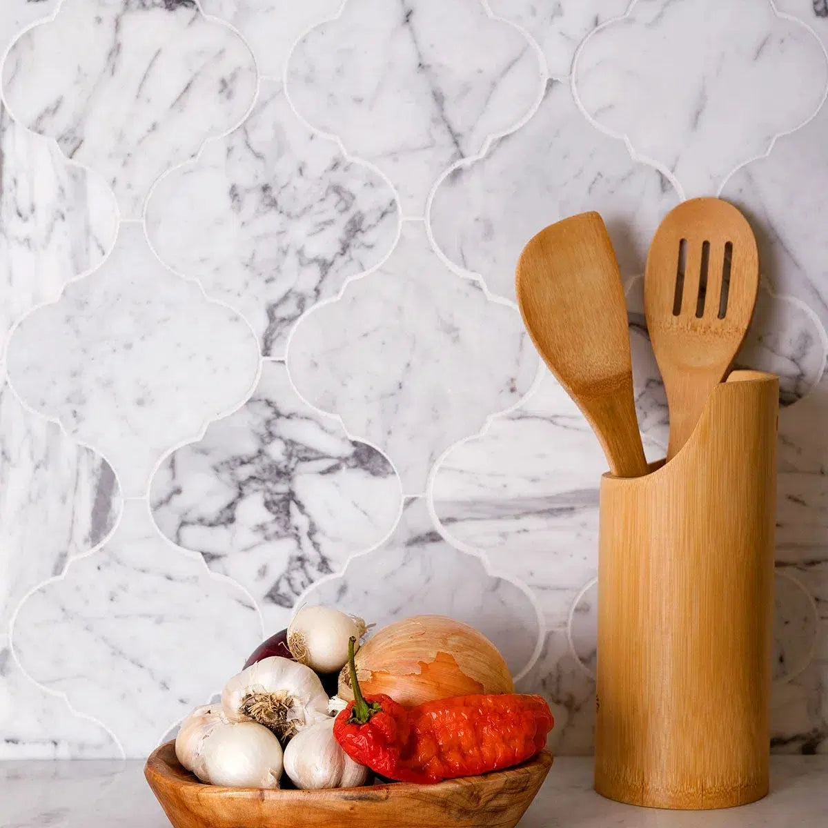 Calacatta Lantern Marble Mosaic Tile