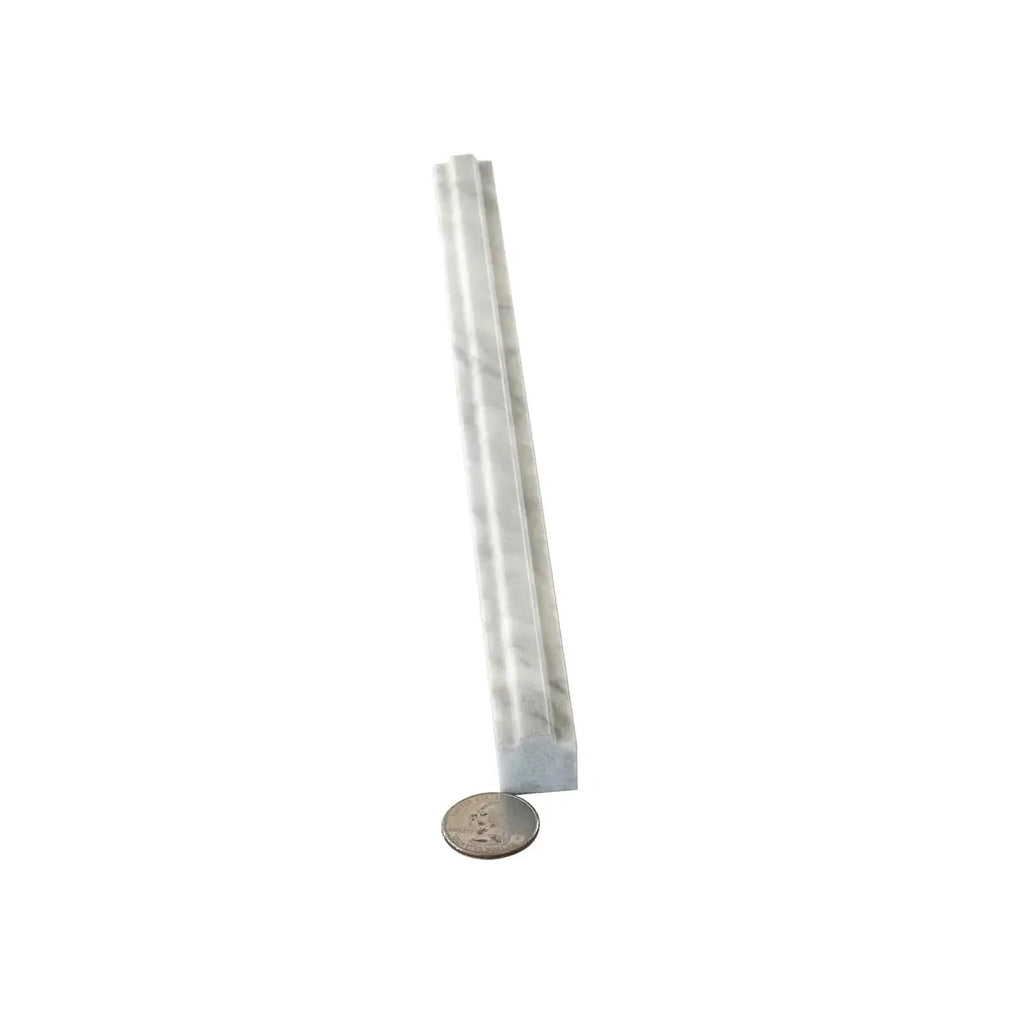 Calacatta Bluette Marble Metro Pencil Liner | Tile Club