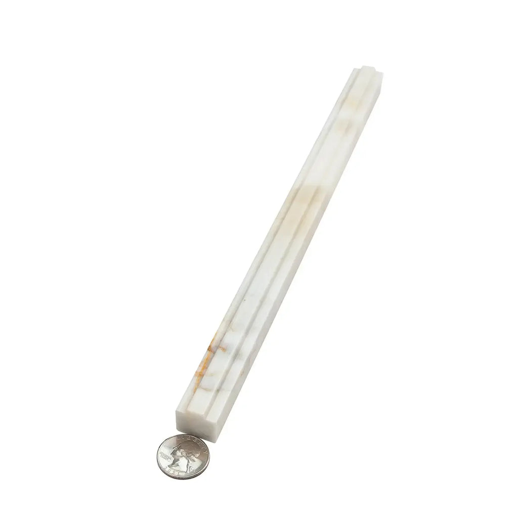 Calacatta Gold Marble Nova Pencil Liner Polished | Tile Club