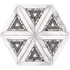 Calacatta & Terrazzo Kaleidoscope Star Marble Mosaic Tile | Tile Club