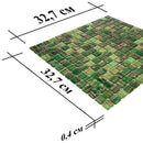 Green & Brown Mixed Squares Glass Tile | Tile Club