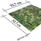 Green & Brown Mixed Squares Glass Tile | Tile Club