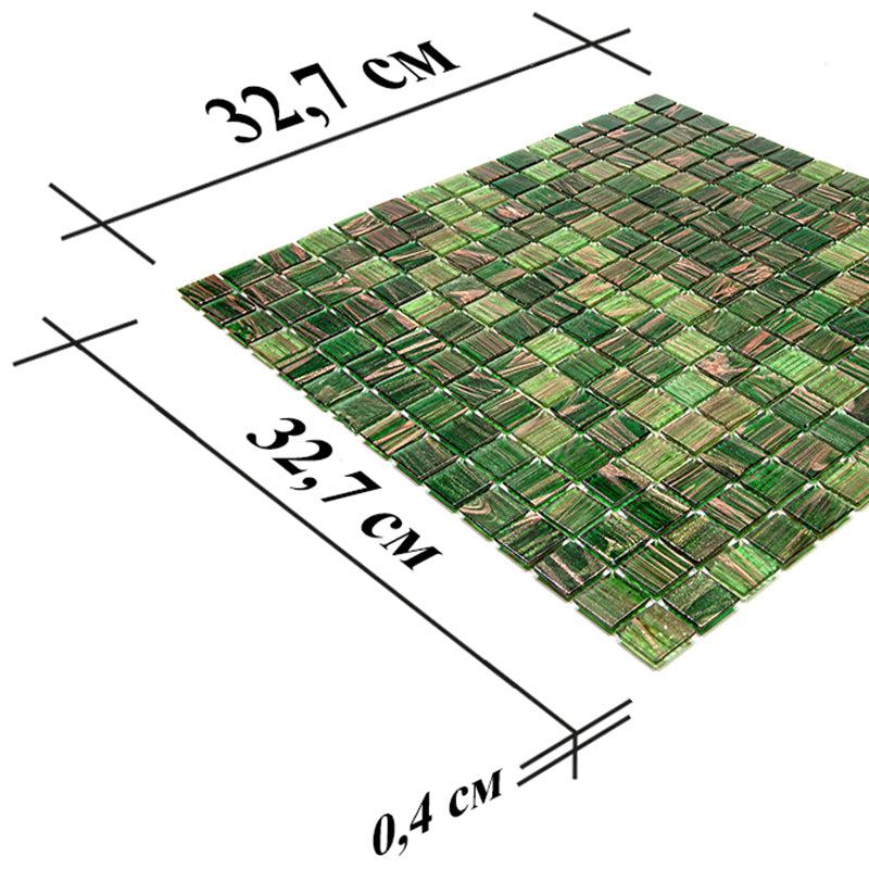 Green & Brown Mixed Squares Glass Tile | Tile Club