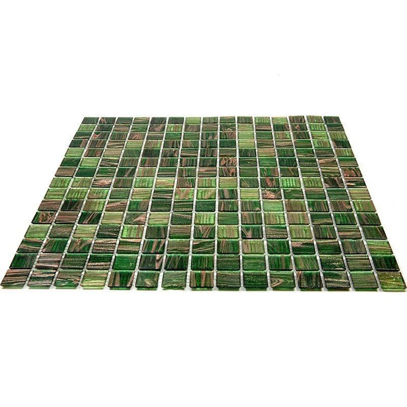 Green & Brown Mixed Squares Glass Tile | Tile Club