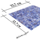 Cape Cod Blue Mixed Swirls Squares Glass Pool Tile | Tile Club