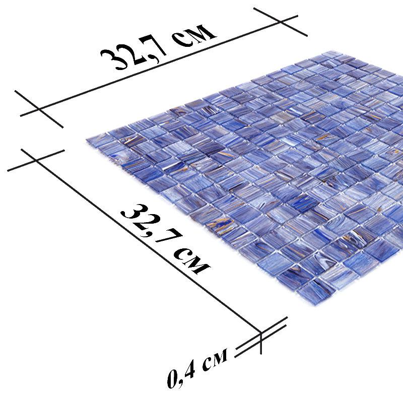 Cape Cod Blue Mixed Swirls Squares Glass Pool Tile | Tile Club