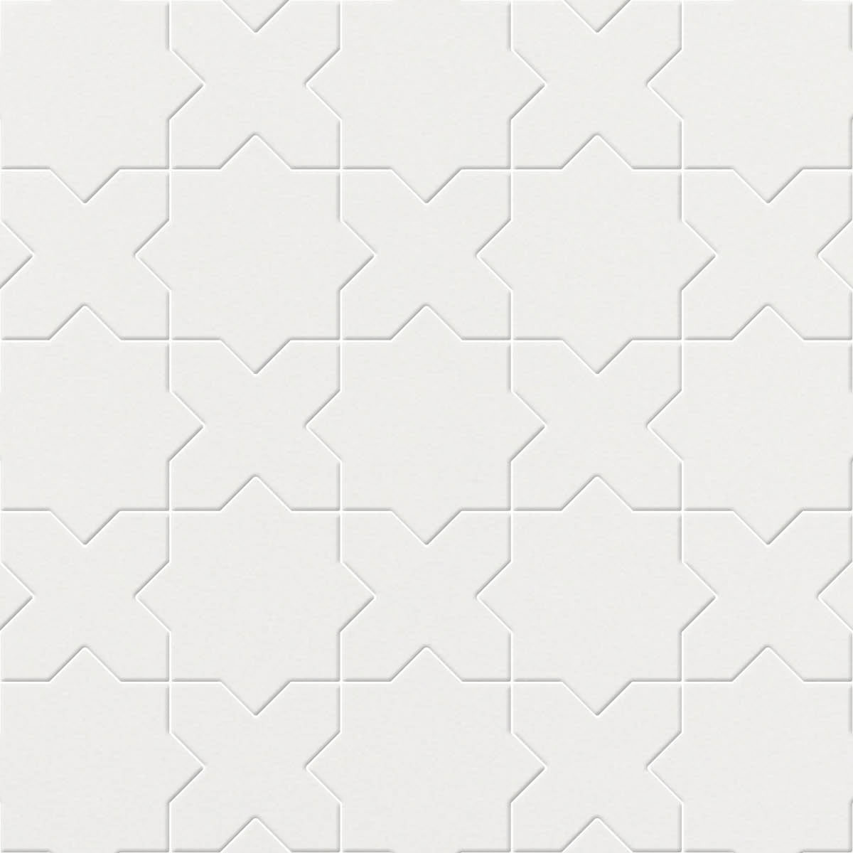 Carmel Matte White Porcelain Star Tile | Backsplash, Floor, Pool