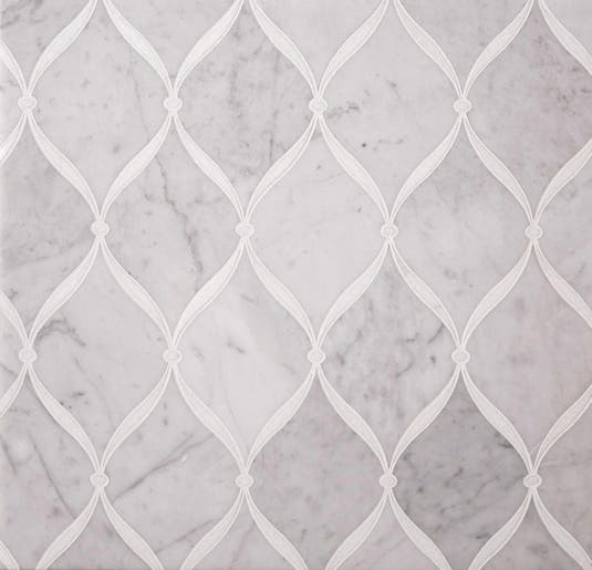 Carrara Chic With Thassos Dots Marble Mosaic Tile