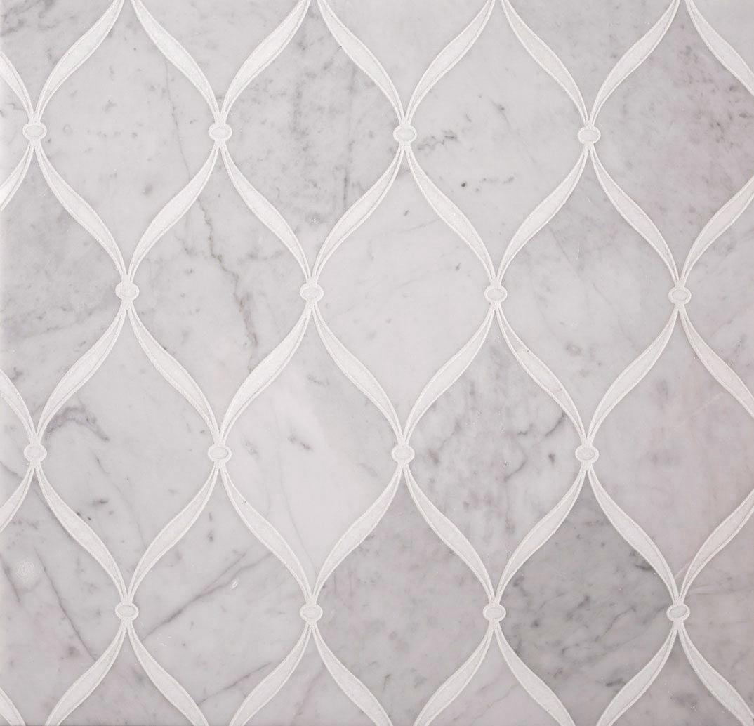 Carrara Chic With Thassos Dots Marble Mosaic Tile