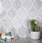 Carrara Chic With Thassos Dots Marble Mosaic Tile | Tile Club