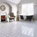 Decorative marble mosaic circle pattern bathroom floor