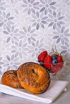 Carrara & Oriental White Bouquette Marble Mosaic Tile
