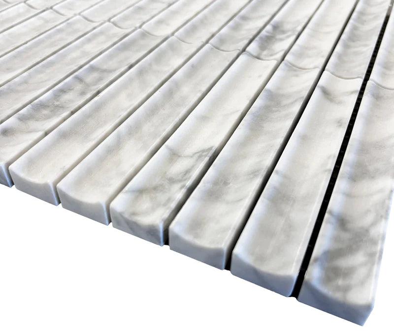 True Carrara Concave Fluted | Tile Club