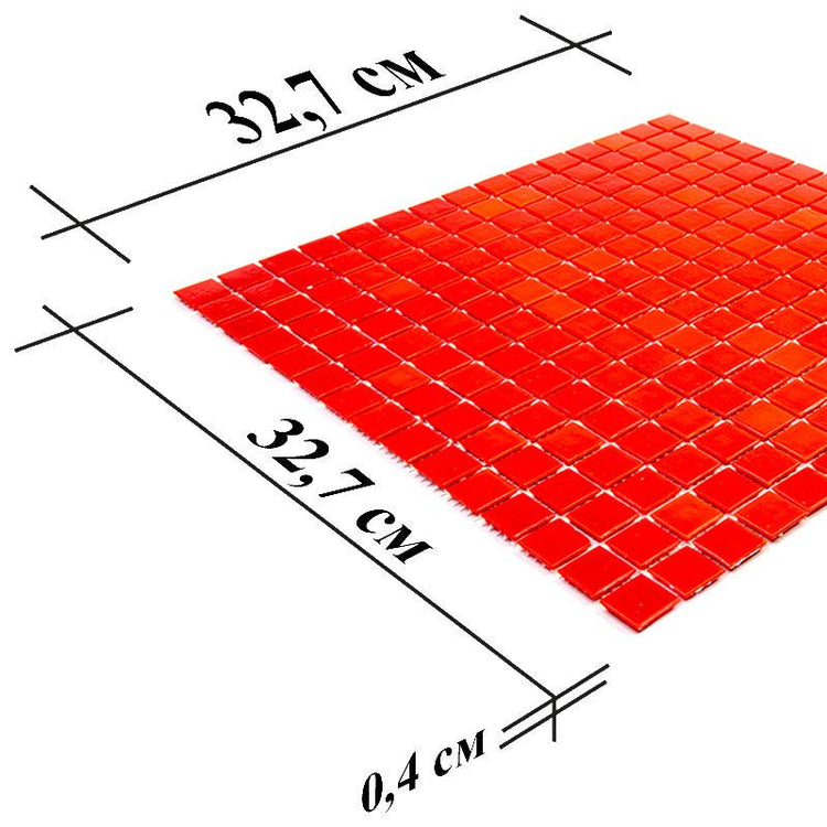 Cayenne Pepper Red Squares Glass Pool Tile | Tile Club
