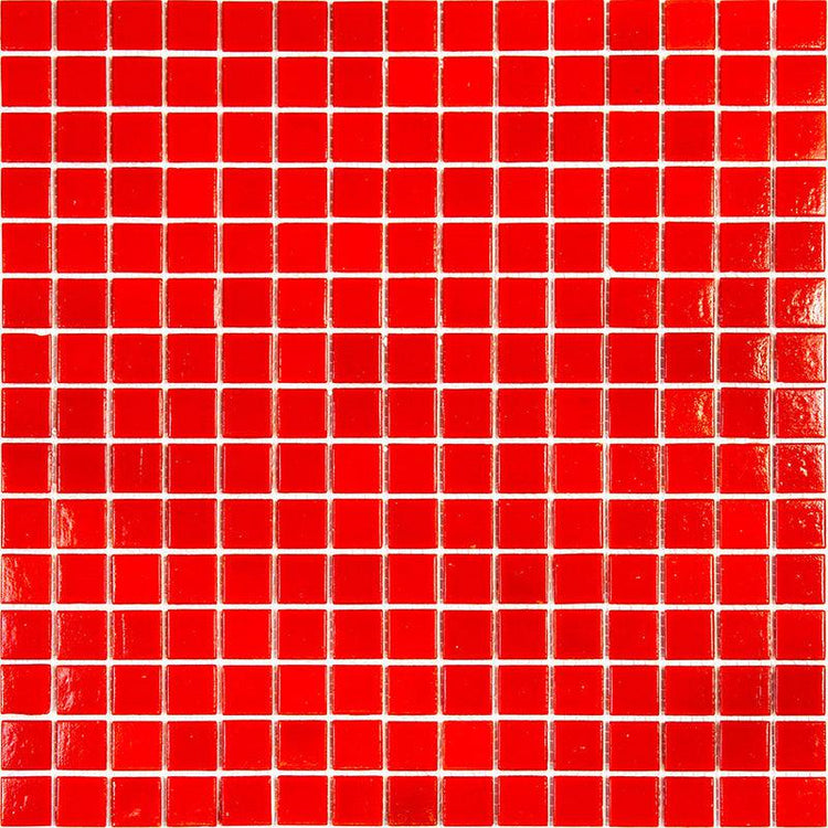 Cayenne Pepper Red Squares Glass Pool Tile Sample