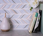 Chateau Blue Sprig Ceramic Mosaic Tile | Tile Club