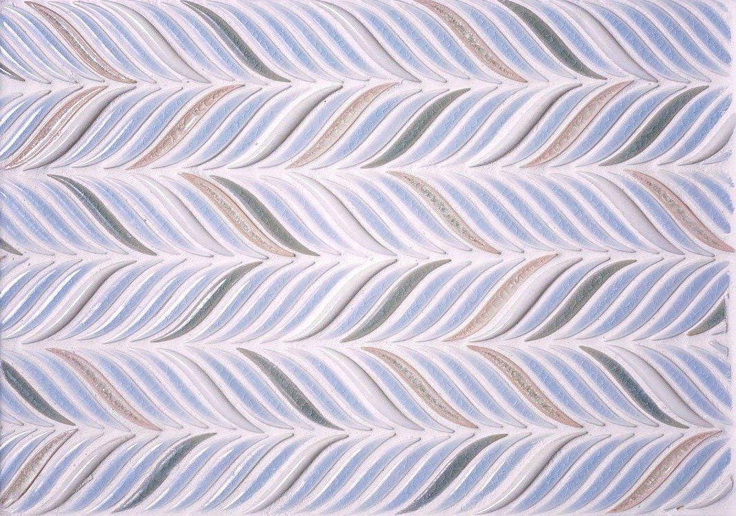 Chateau Blue Sprig Ceramic Mosaic Tile for a Trending Arrow / Feather Inspired Kitchen  or Bathroom