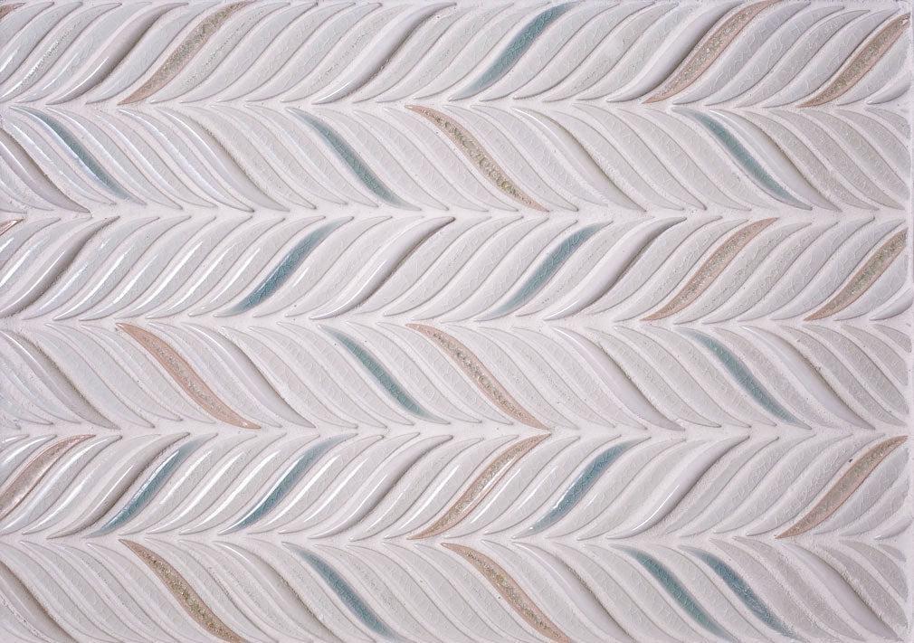 Chateau White Sprig Ceramic Mosaic Tile