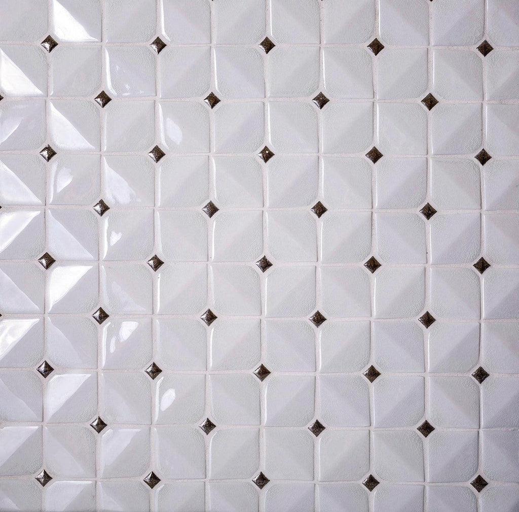 Chateau White Square Ceramic Mosaic Tile | Tile Club