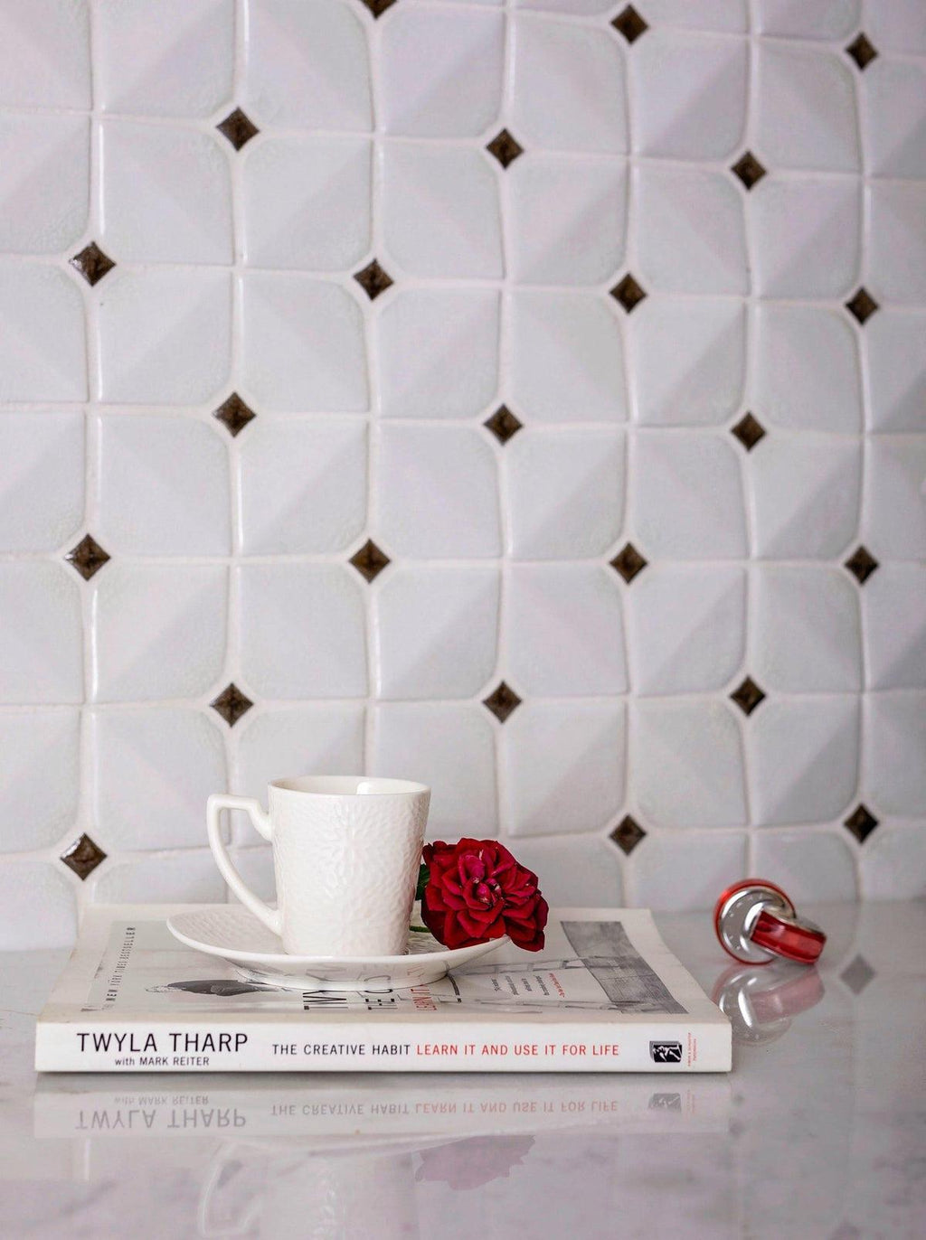 Chateau White Square Ceramic Mosaic Tile