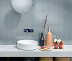 Chic Gray Herringbone Glass Tile | Tile Club