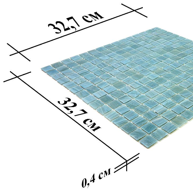 Cloud Blue Grey Mixed Squares Glass Pool Tile | Tile Club