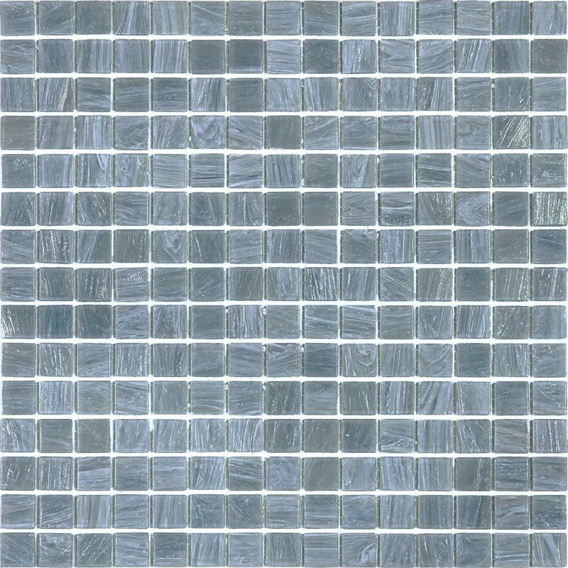 Cloud Blue Grey Mixed Squares Glass Pool Tile Sample