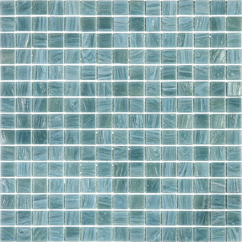 Cloud Blue Grey Mixed Squares Glass Pool Tile