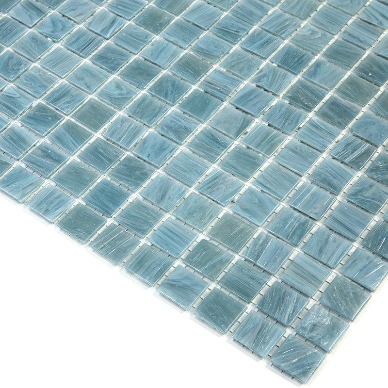 Cloud Blue Grey Mixed Squares Glass Pool Tile | Tile Club