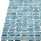 Cloud Blue Grey Mixed Squares Glass Pool Tile | Tile Club