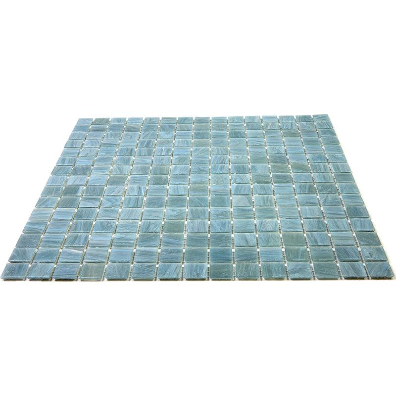Cloud Blue Grey Mixed Squares Glass Pool Tile | Tile Club